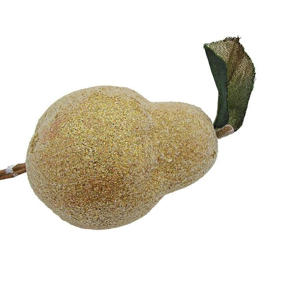 Lot 8 Ornaments Holiday Decor Sugar Glittered Beaded Fruit Apples Pears MCM Vtg - Picture 4 of 12